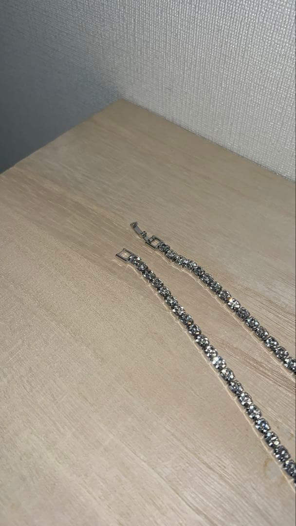 テニスネックレス　シルバーゴールド　モアサナイト　50cm 4mm