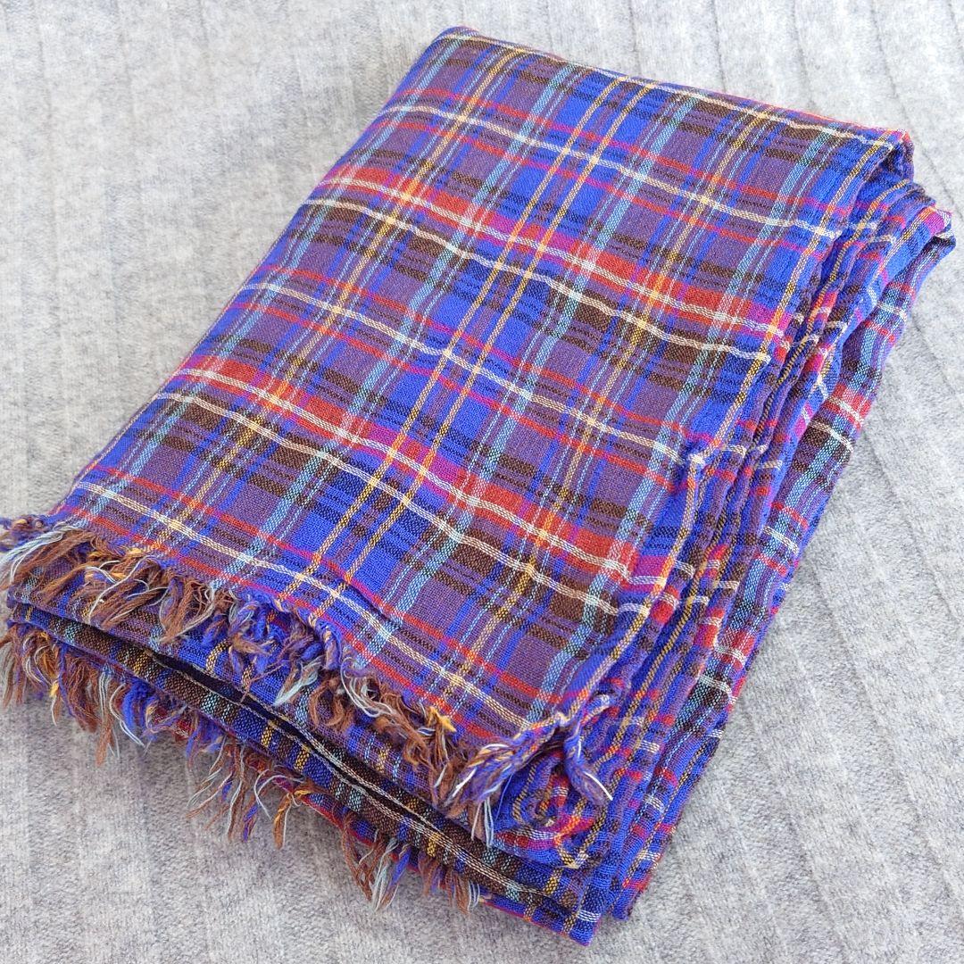 45rpm チェック柄 ウールストール