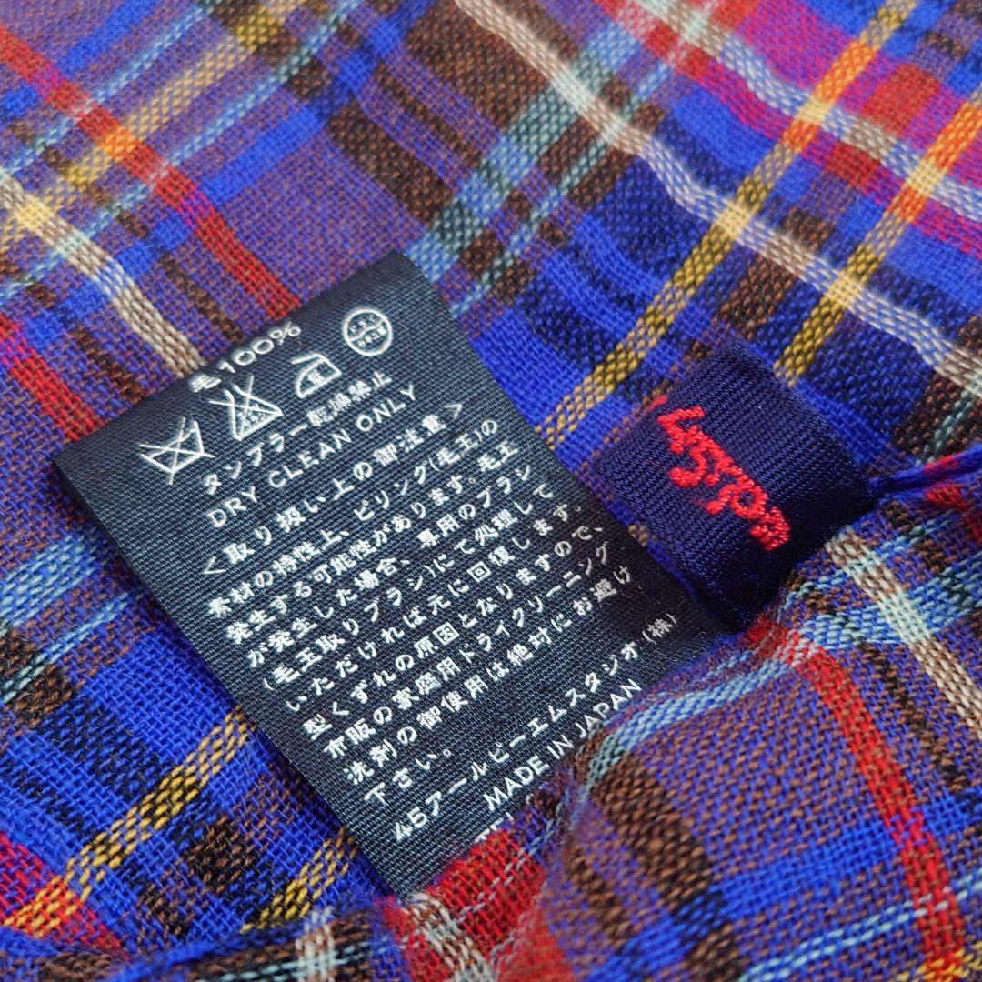 45rpm チェック柄 ウールストール