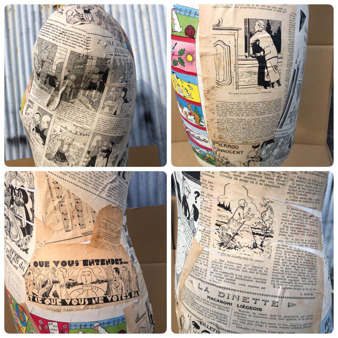 夢八トルソー　フランスの少女紙貼ったトルソー マネキン　ボディー