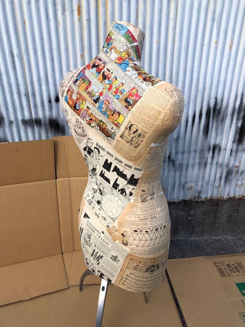 夢八トルソー　フランスの少女紙貼ったトルソー マネキン　ボディー