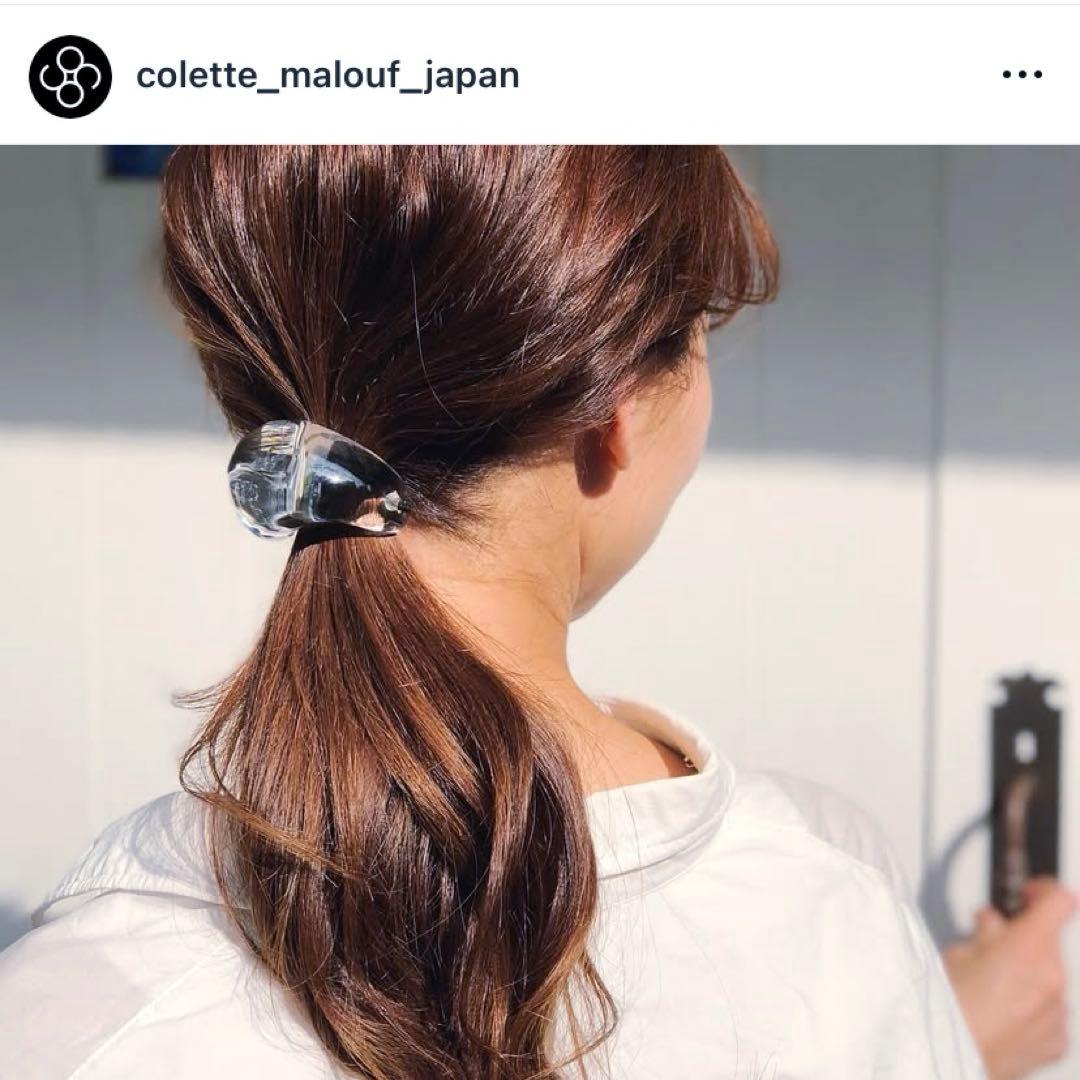 コレットマルーフ スノードーム ラージ ティアドロップ ポニー ヘアゴム クリア
