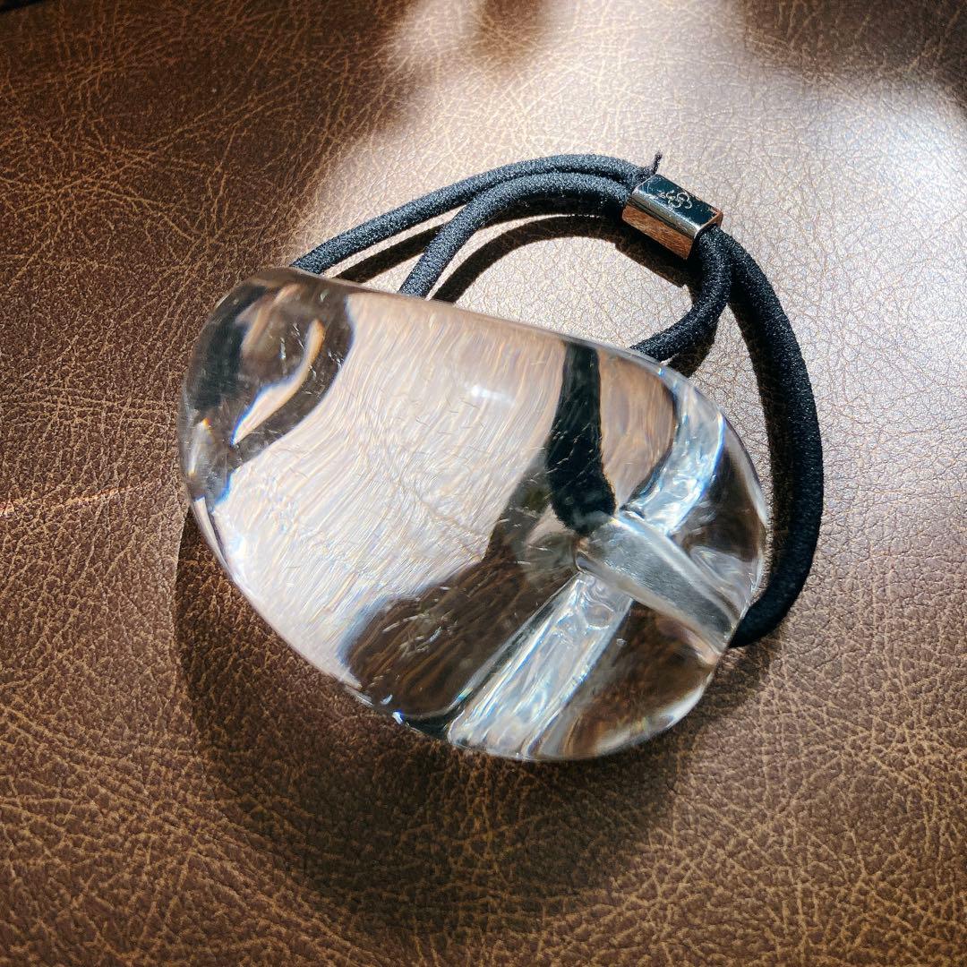 コレットマルーフ スノードーム ラージ ティアドロップ ポニー ヘアゴム クリア