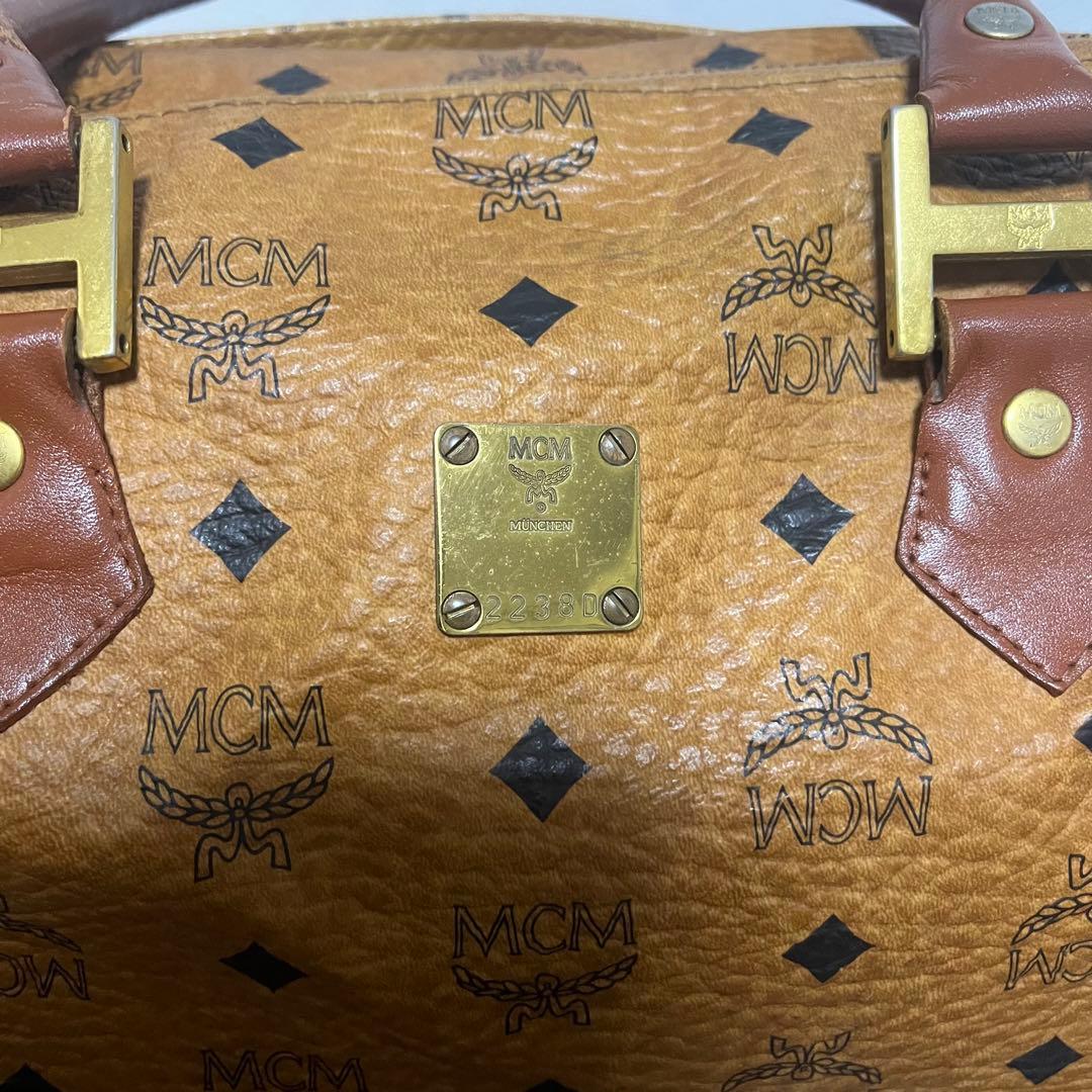 MCM ハンドバッグ ミニボストン ヴィセトス レザー ブラウン