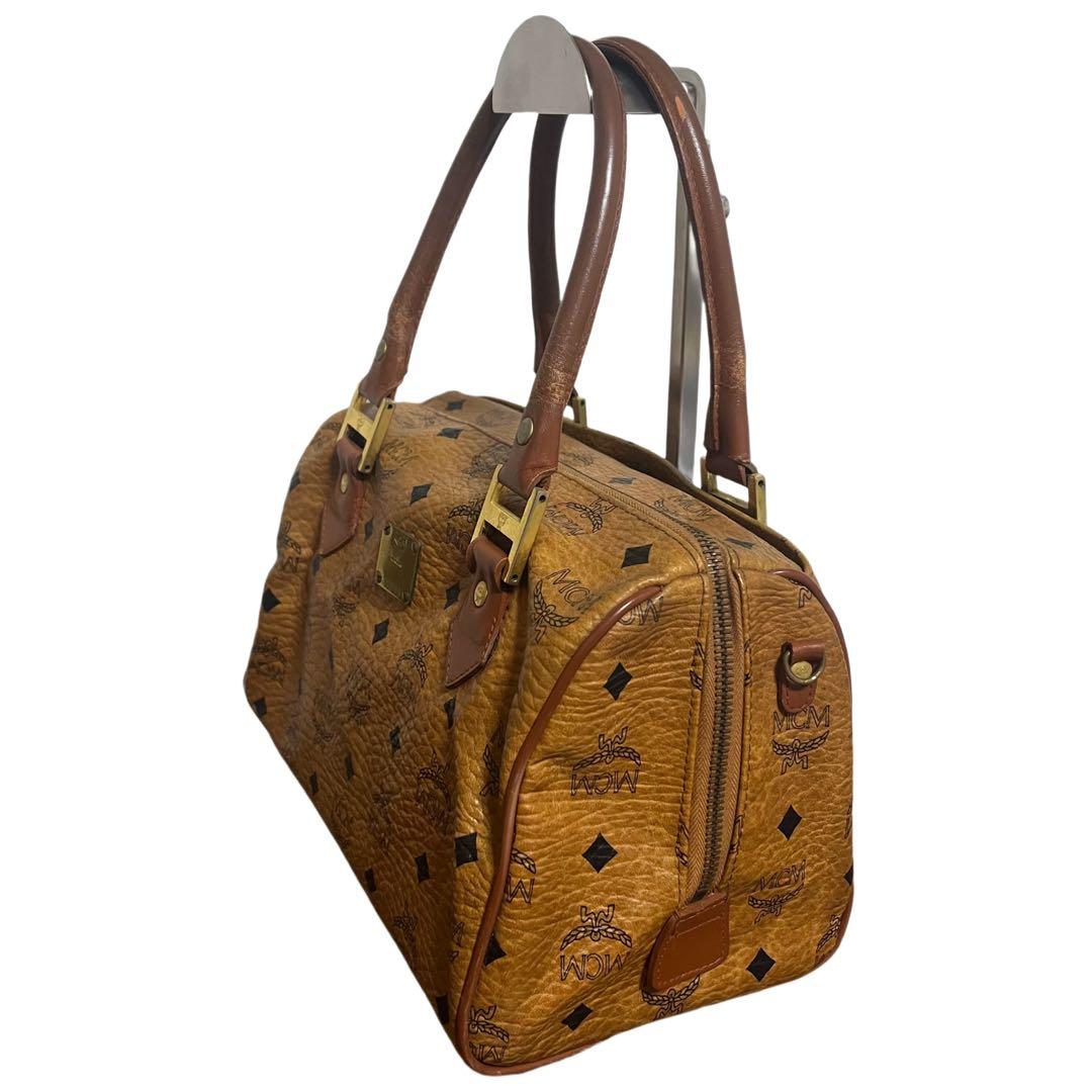 MCM ハンドバッグ ミニボストン ヴィセトス レザー ブラウン