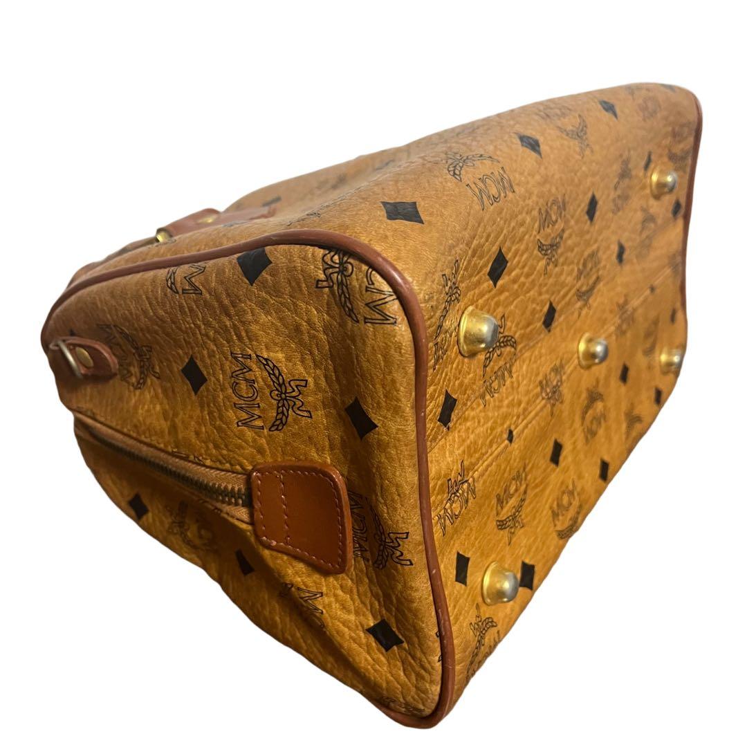 MCM ハンドバッグ ミニボストン ヴィセトス レザー ブラウン