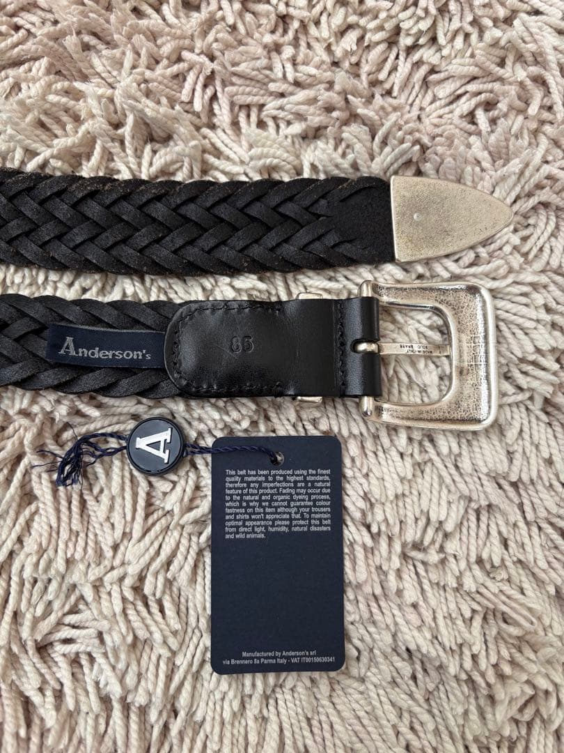 アンダーソンズ プンターレ レザーメッシュベルト 85／Anderson’s