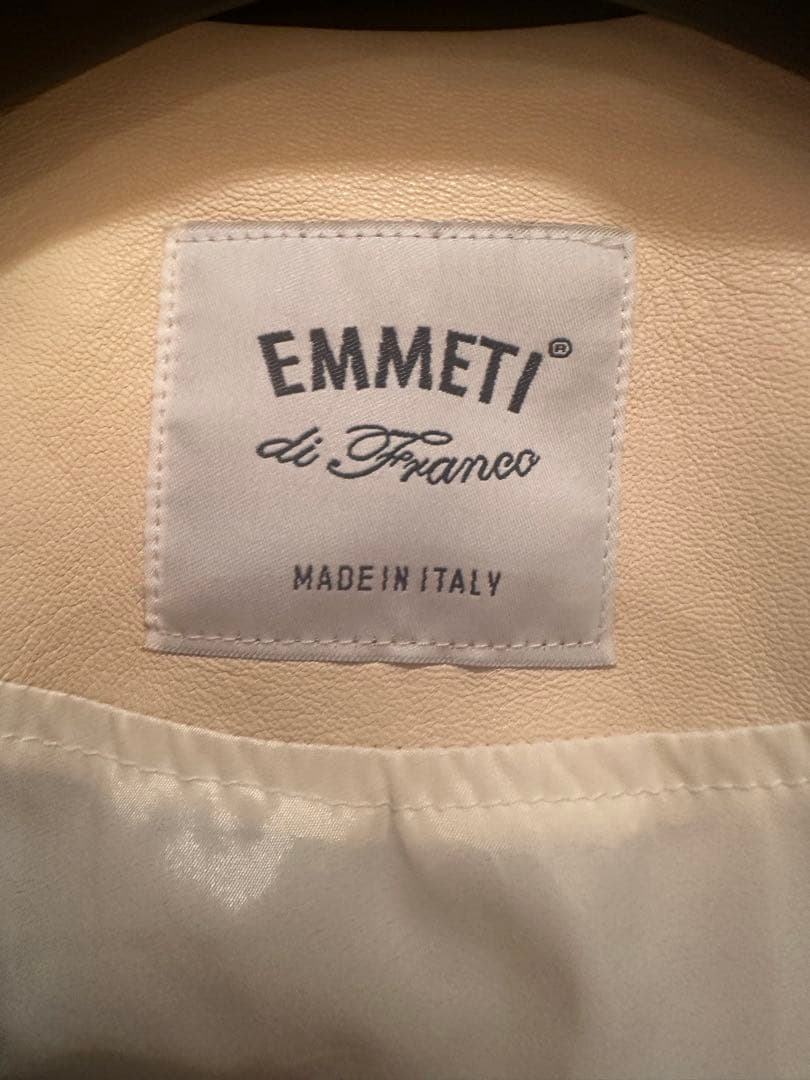 EMMETI⭐︎エンメティ レザー七分丈レディースジャンパー羊革 ラムスキン　38