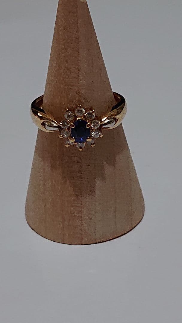 k18 pt900コンビフラワーモチーフリング