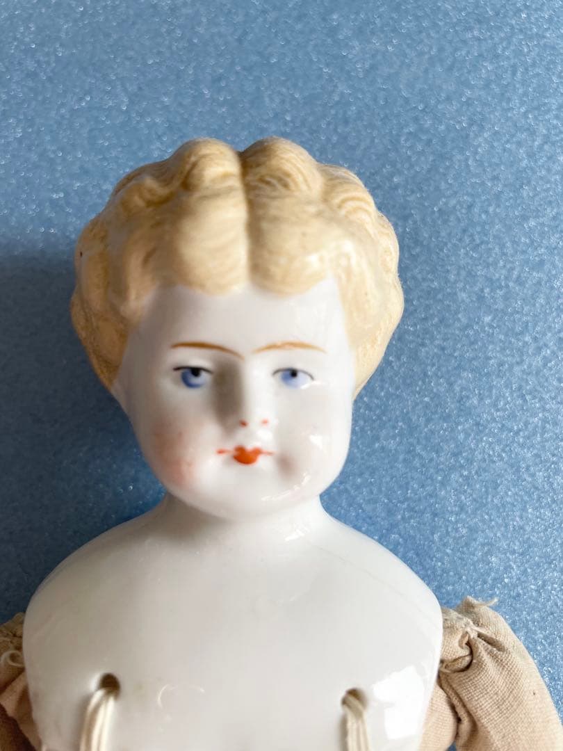 ドレス付き チャイナヘッドドール ブロンド 約30cm アンティークビスクドール