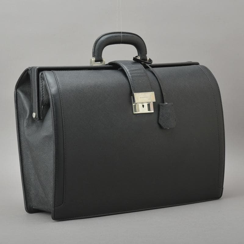 BURBERRY◇バーバリー ビジネスバッグ 鍵付き レザー ブラック 書類鞄