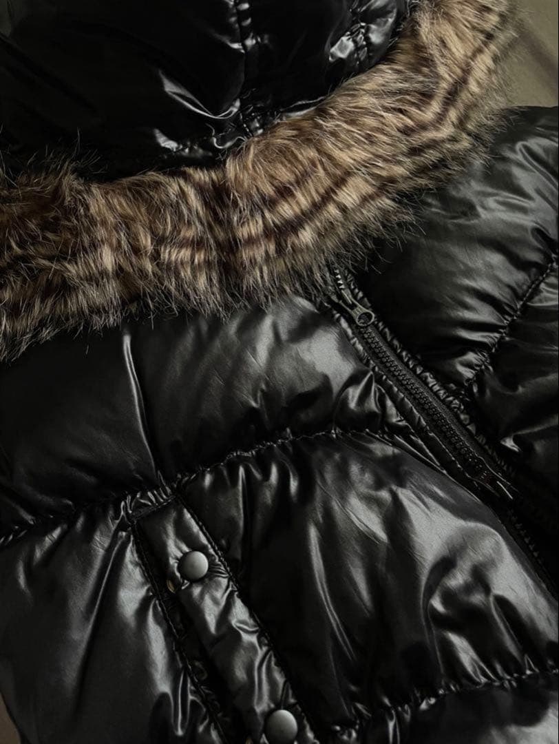 00s 平成ギャル ファー ダウン ベスト 光沢 お兄系 グランジ y2k