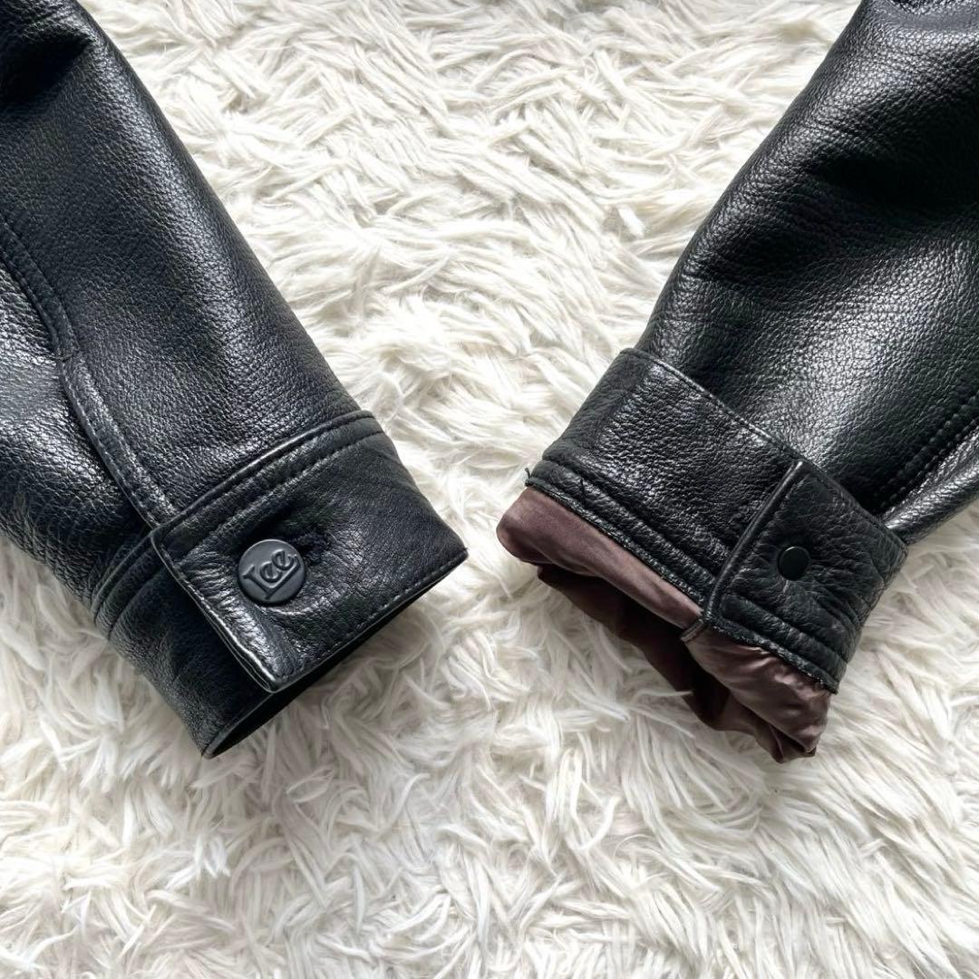 Lee×FREAK'S STORE トラッカージャケット カウレザー 黒 M