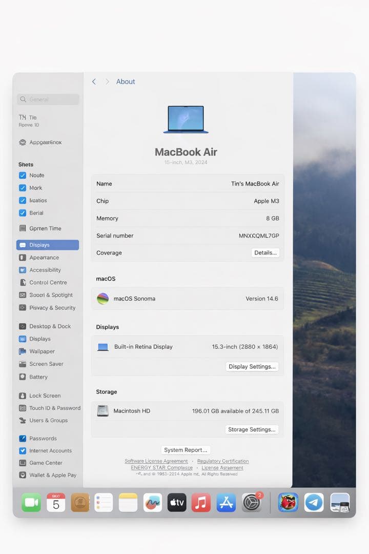 MacBook本体 MacBook Air M3 15inches