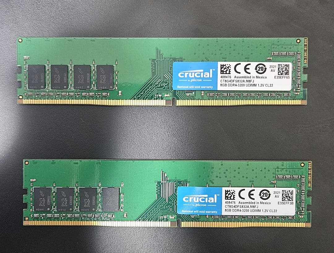 Crucial DDR4 8GB メモリー 2枚セット