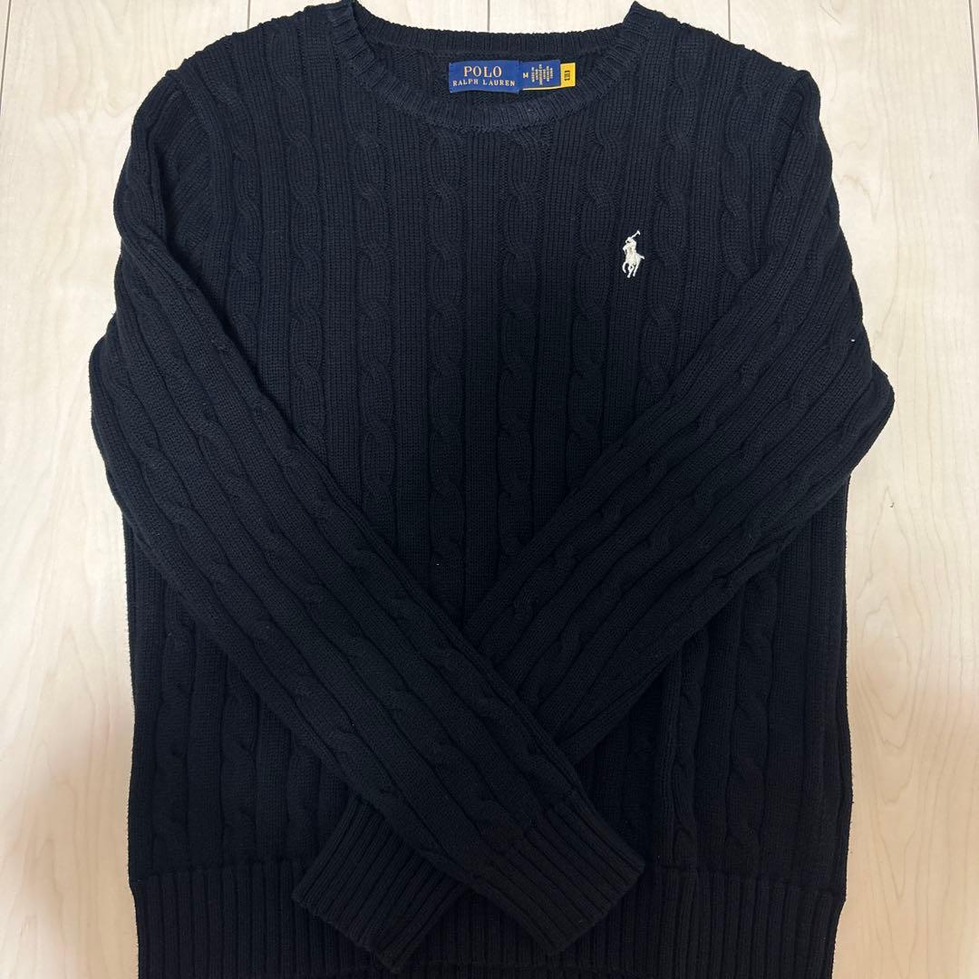 Polo Ralph Lauren ケーブルニットセーター 黒 M