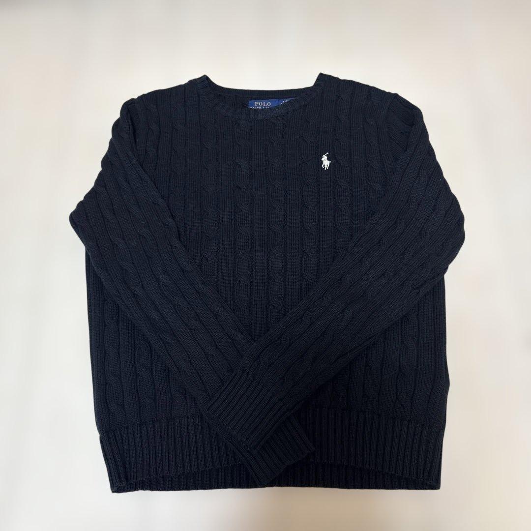 Polo Ralph Lauren ケーブルニットセーター 黒 M