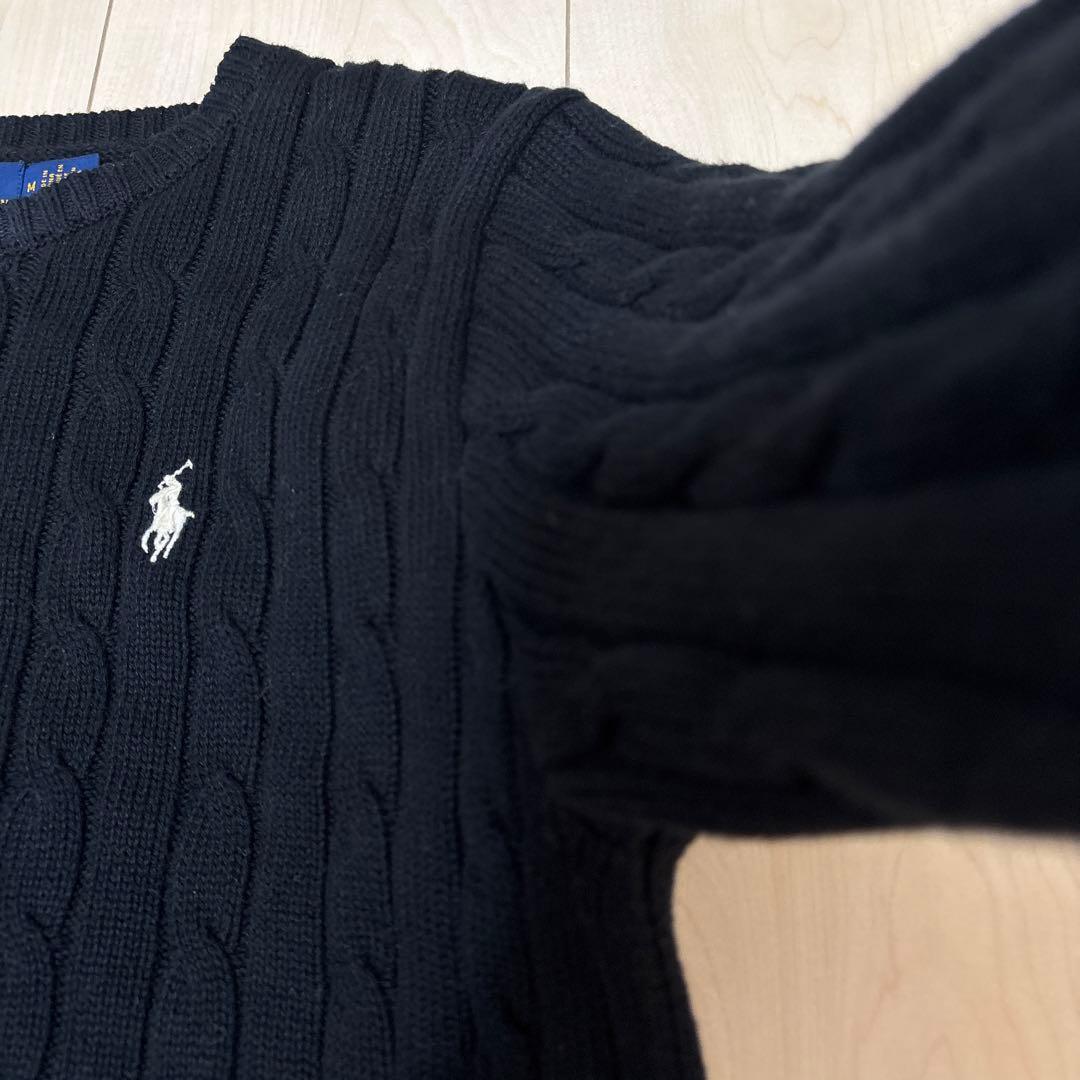 Polo Ralph Lauren ケーブルニットセーター 黒 M