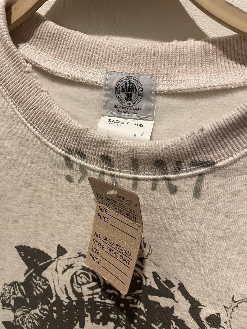 SAINT M×××× オーバーサイズトレーナー サイズXL ダメージグレー