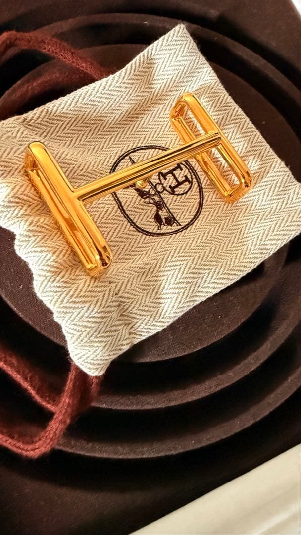 Hermesエルメス リバーシブルベルト ブラウン ブラック ゴールド