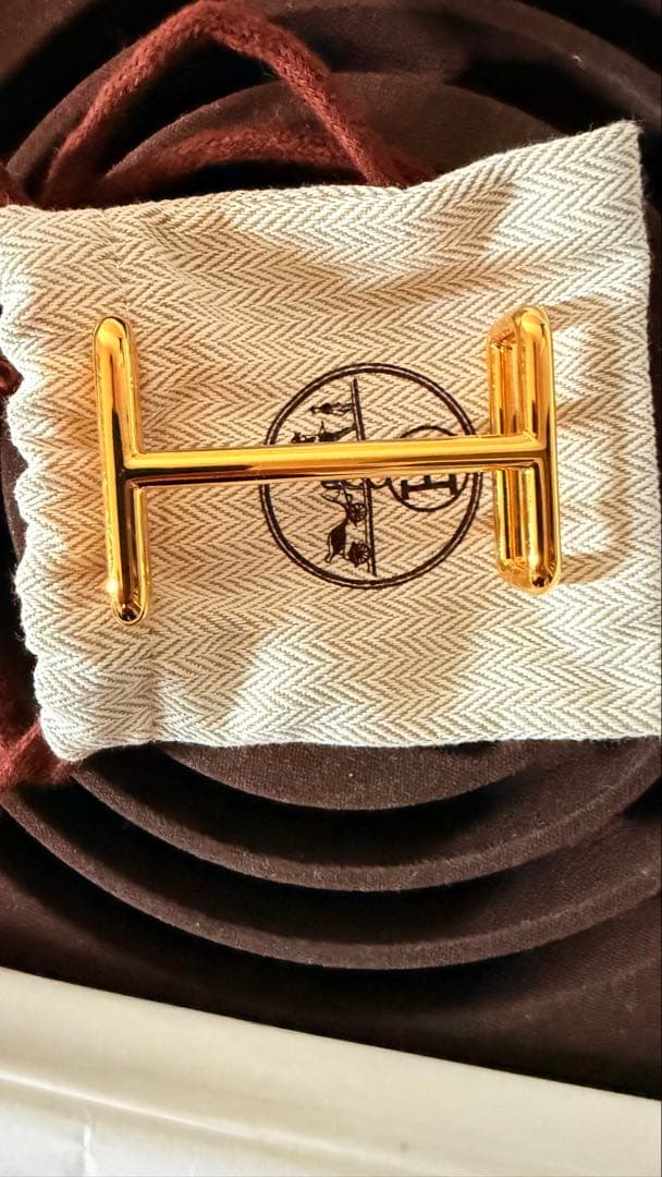 Hermesエルメス リバーシブルベルト ブラウン ブラック ゴールド