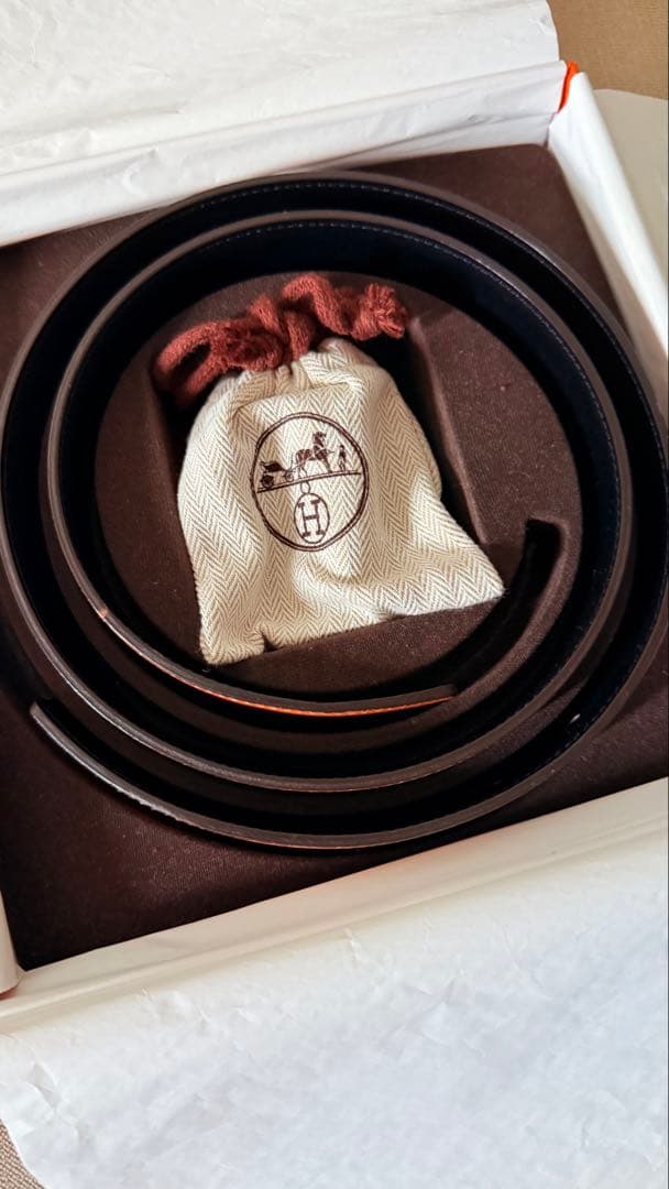 Hermesエルメス リバーシブルベルト ブラウン ブラック ゴールド