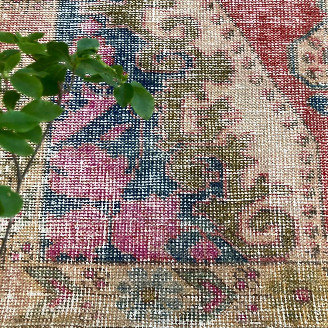 貴重✳︎アヴァノス　落ち着きシャビーレッド　キャラメル　トルコヴィンテージラグ