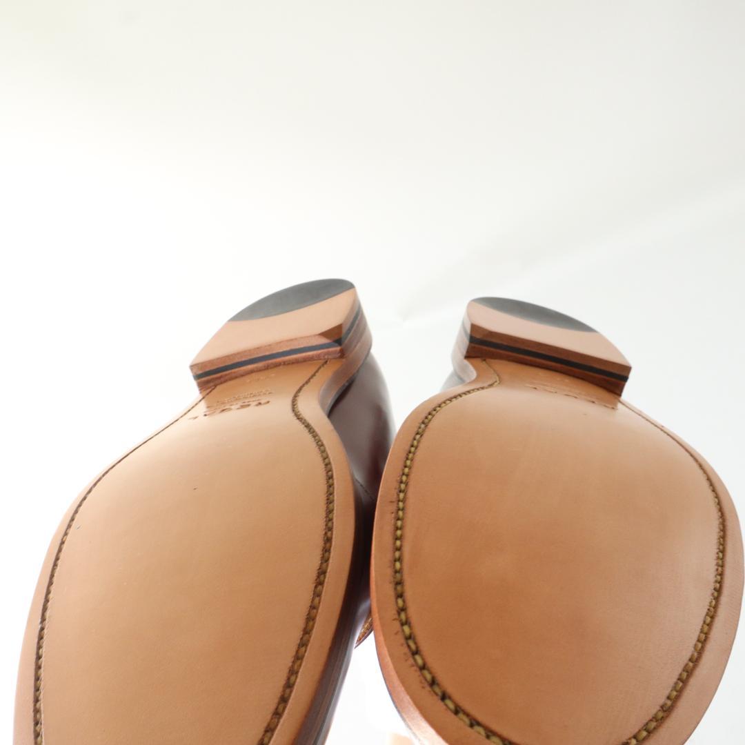 未使用リーガル　24.5cm外羽根プレーントゥマニッシュシューズ　革底　ブラウン