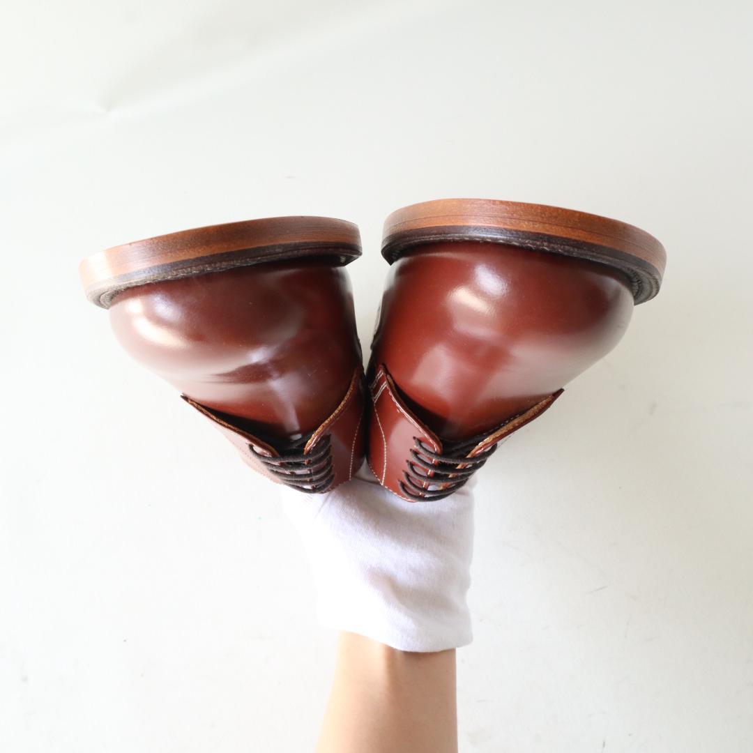 未使用リーガル　24.5cm外羽根プレーントゥマニッシュシューズ　革底　ブラウン