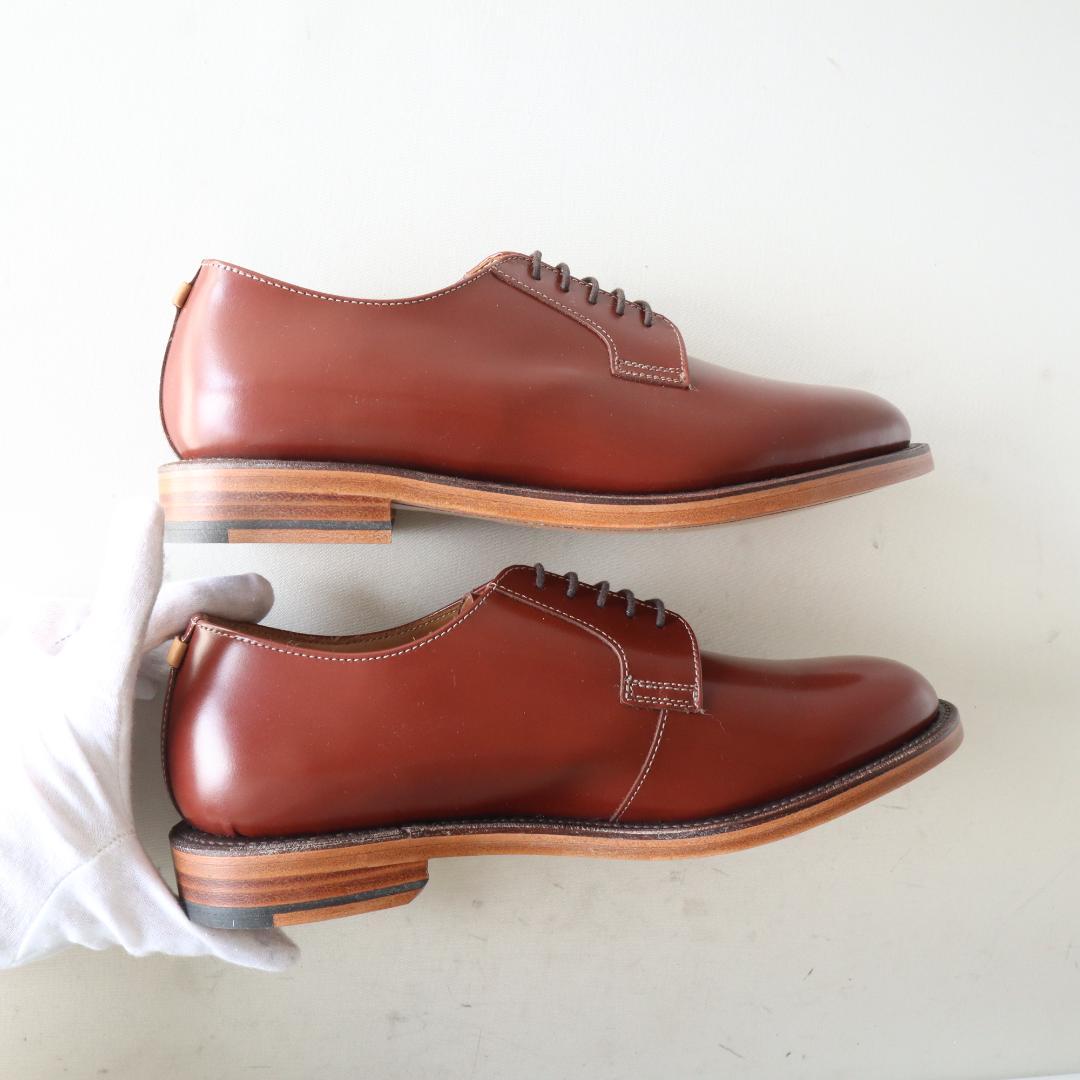 未使用リーガル　24.5cm外羽根プレーントゥマニッシュシューズ　革底　ブラウン