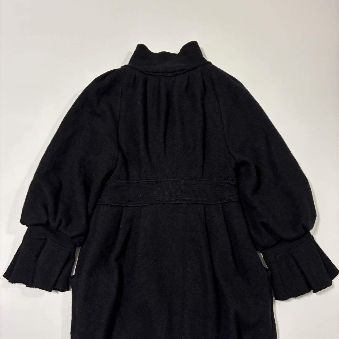 【美品】EPOCA エポカ ウールコート フリルデザイン 黒 40 日本製