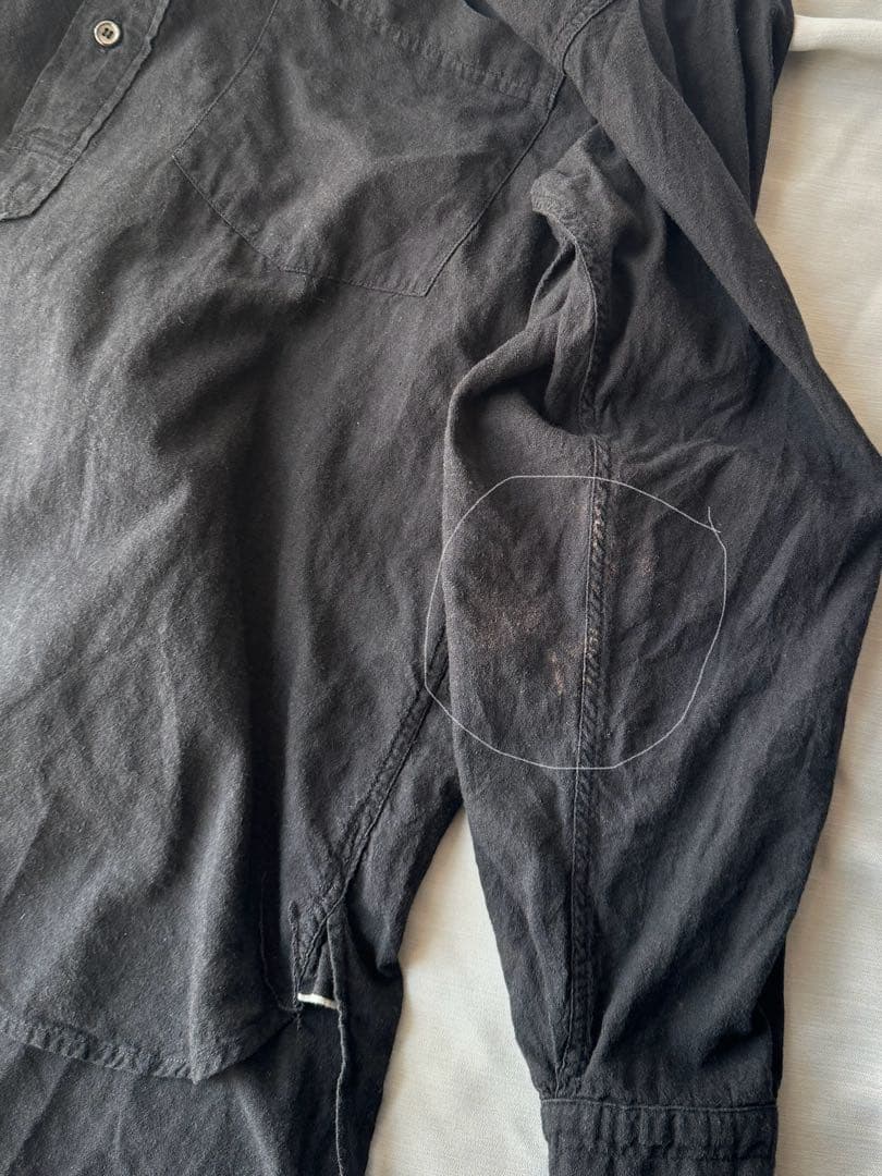 18日まで限定価格comoli ベタシャン　プルオーバーシャツ　BLACK 1