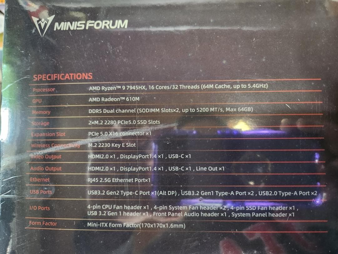 ベアボーン・キット MINISFORUM BD795i SE Mini-ITX