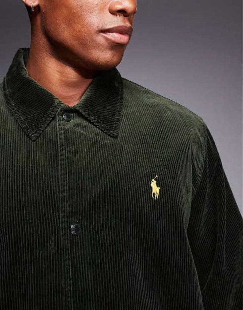 【美品】 ラルフローレン　コーデュロイ コーチジャケット　オリーブ　Lサイズ