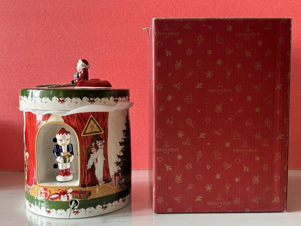 売約済み　ビレロイ＆ボッホ　クリスマス　オルゴール付　キャンドルボックス　サンタ