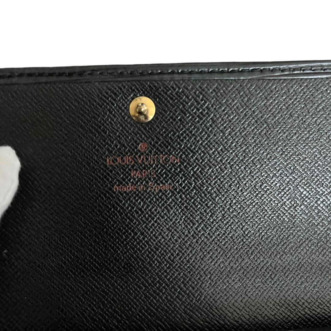 美品】ルイヴィトン エピ 三つ折り長財布 ブラック シリアルナンバーあり