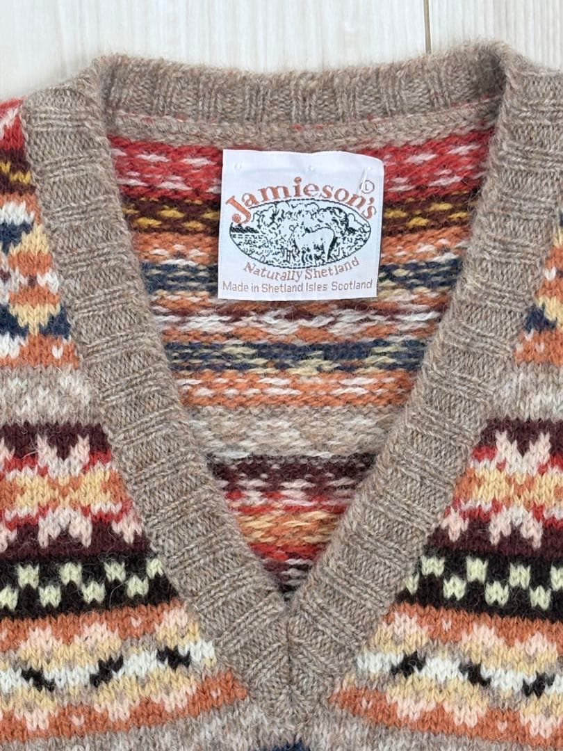 Jamieson's シェットランドウール ニットベスト　L
