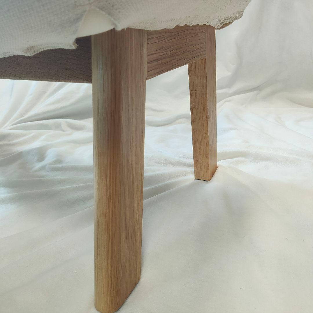 美品✨無印良品 ハイバックリクライニングソファ用オットマン アイボリー 麻混