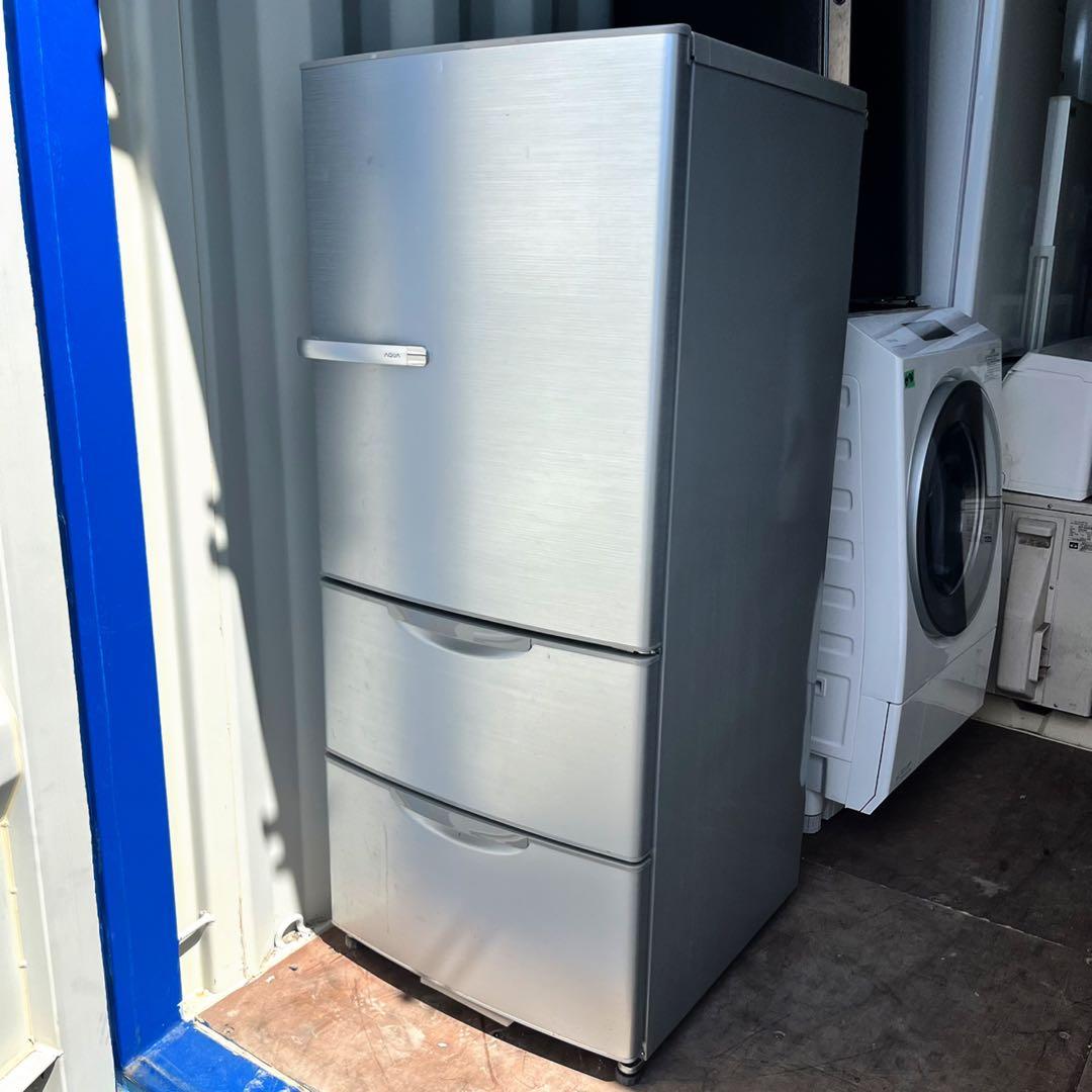 取付無料！完動品！高性能AQUAスタイリッシュシルバー3ドア冷蔵庫！洗濯機