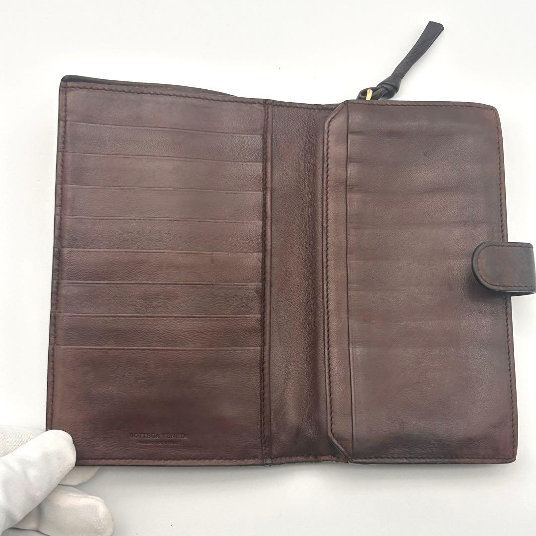 良品 Bottega Veneta 長財布 イントレチャート ラムスキン