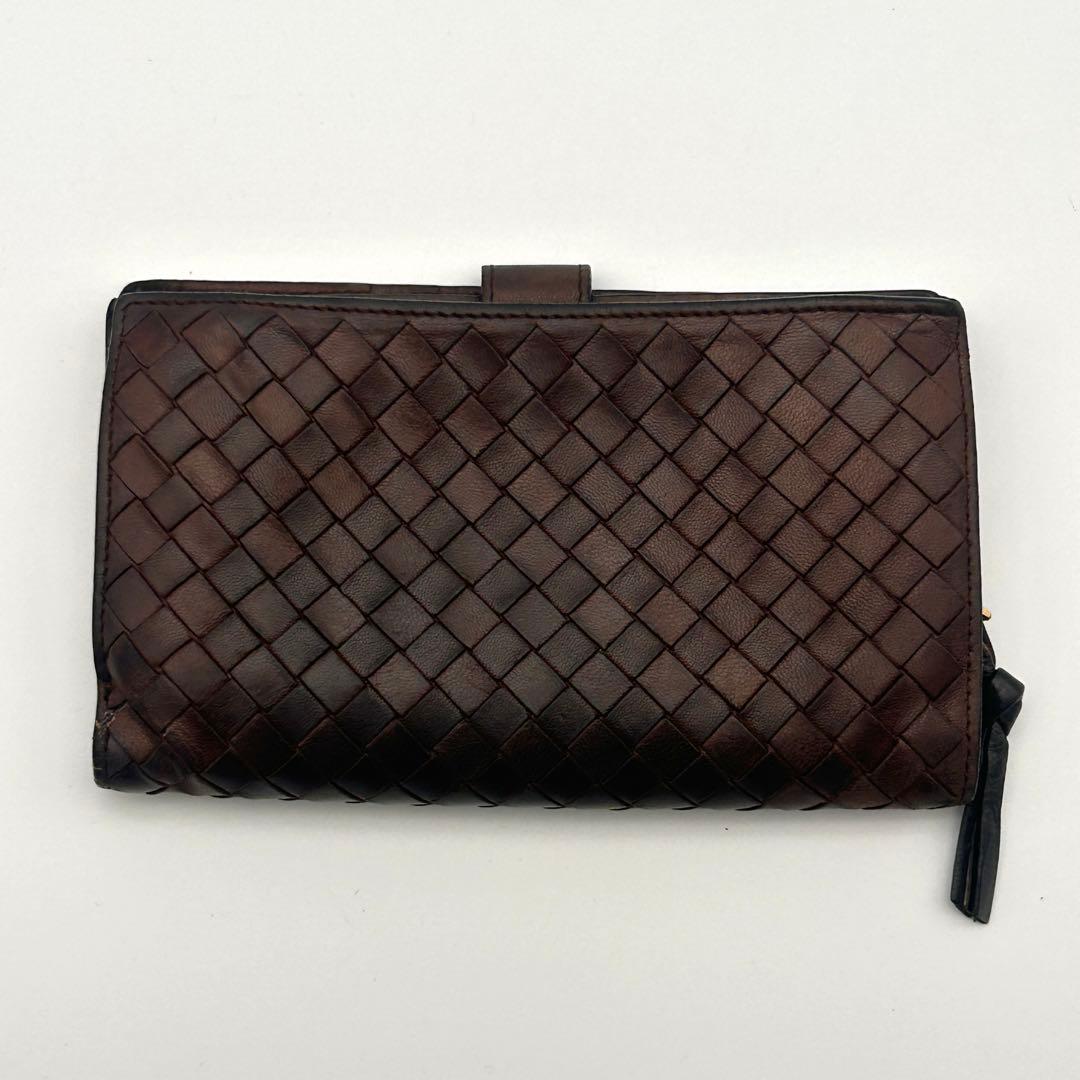 良品 Bottega Veneta 長財布 イントレチャート ラムスキン