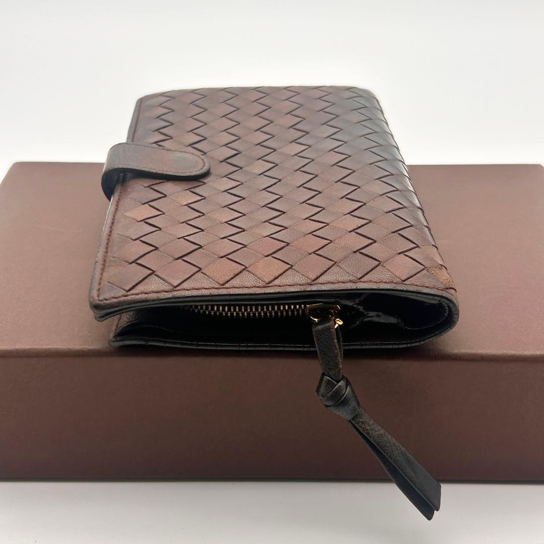 良品 Bottega Veneta 長財布 イントレチャート ラムスキン