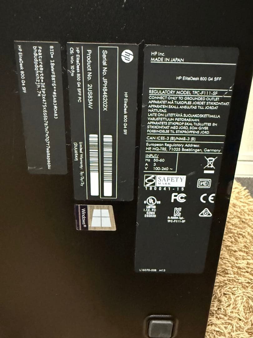 K*G様 HP EliteDesk 800 G4 SFF