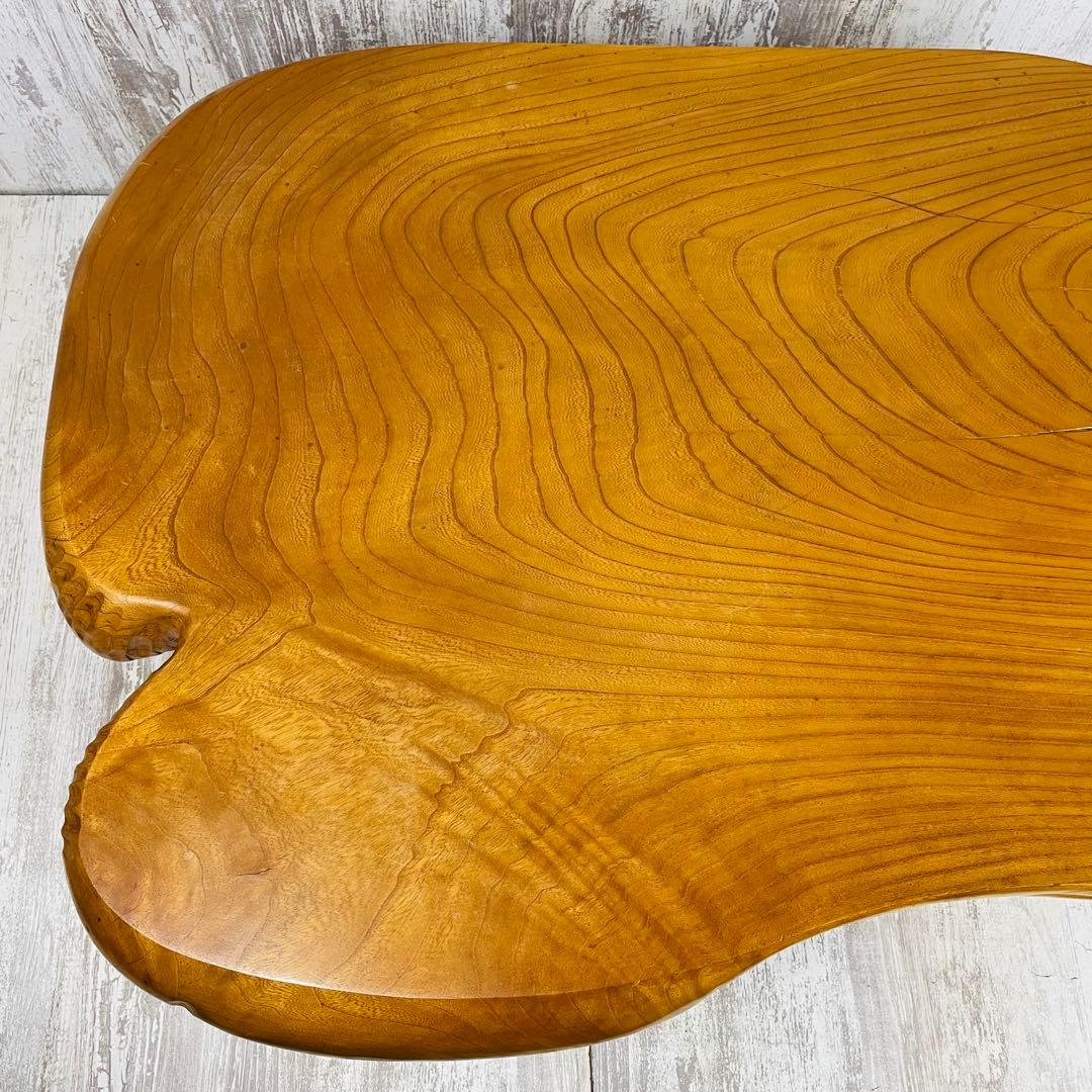 昭和レトロ 木製 天然木 一枚板 脚付き 座卓 センターテーブル 古家具