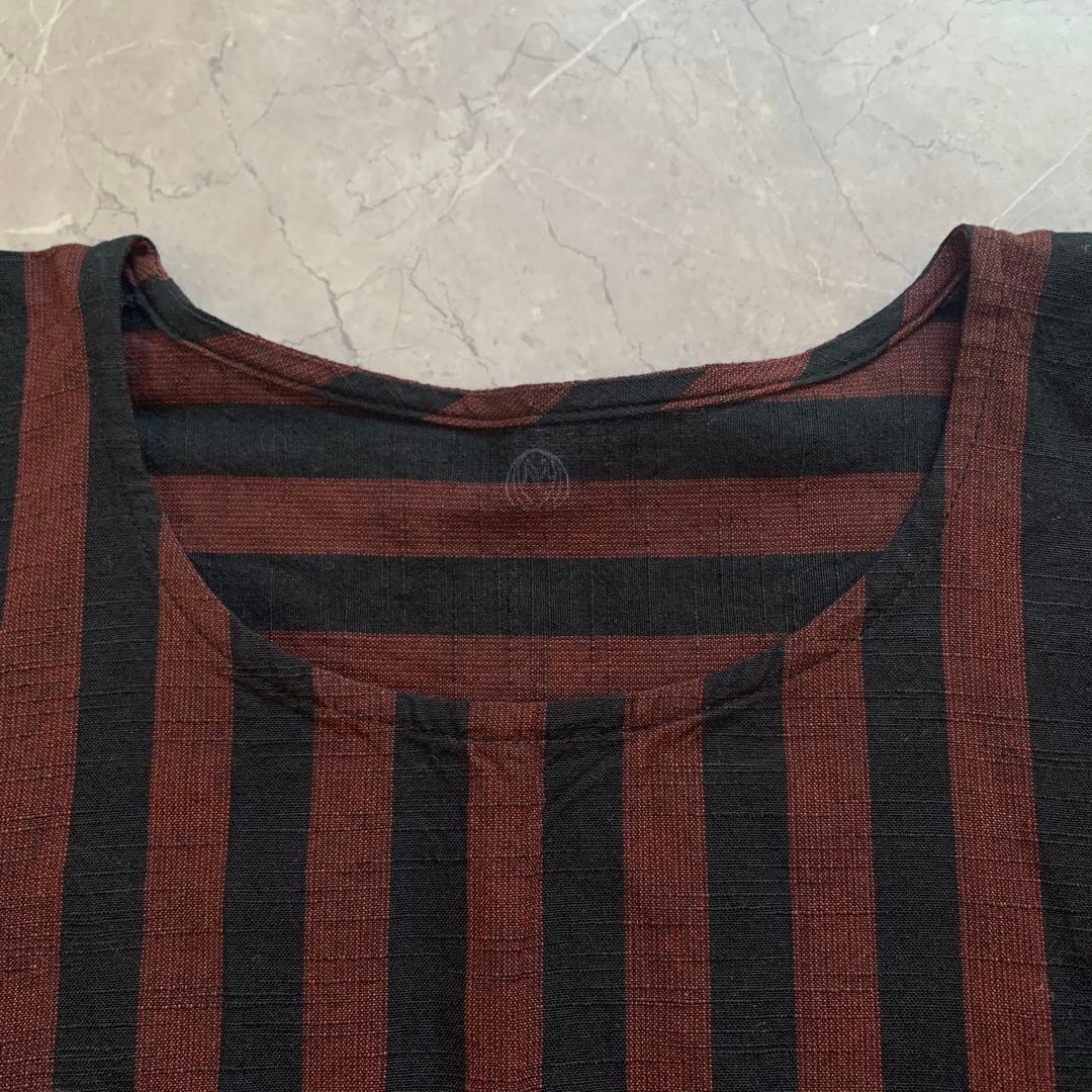 ヤンマ産業　YAMMA 会津木綿ブラウス　エンジ　背中タック　ゆったり