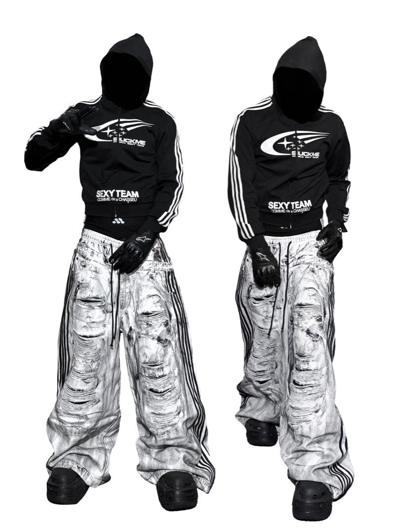 RYE CHASIN ダメージ加工 バギーパンツ ワイド 白 y2k opium