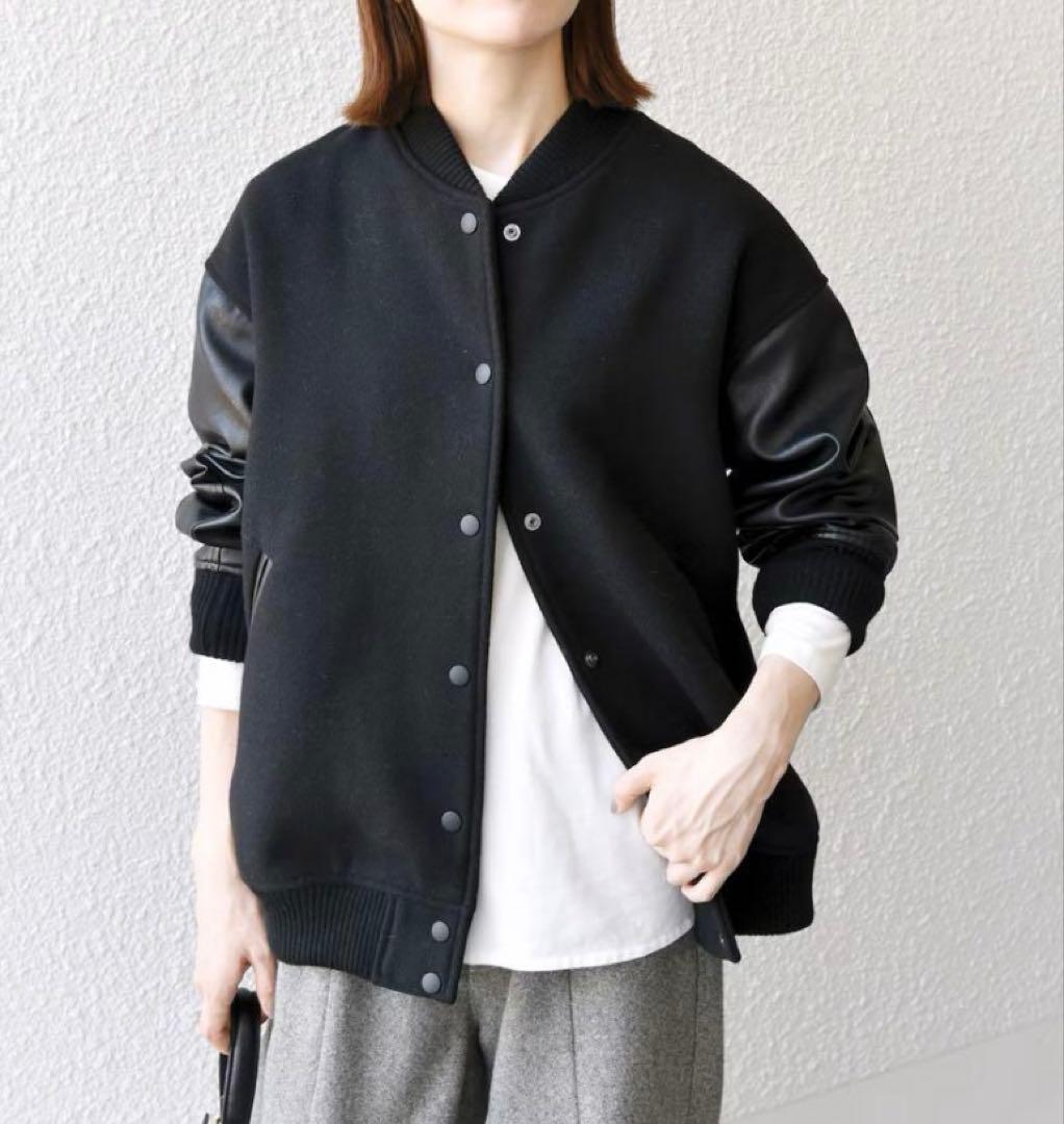 スピックアンドスパン　スタジアムジャンパーサイズ36 S ブラック