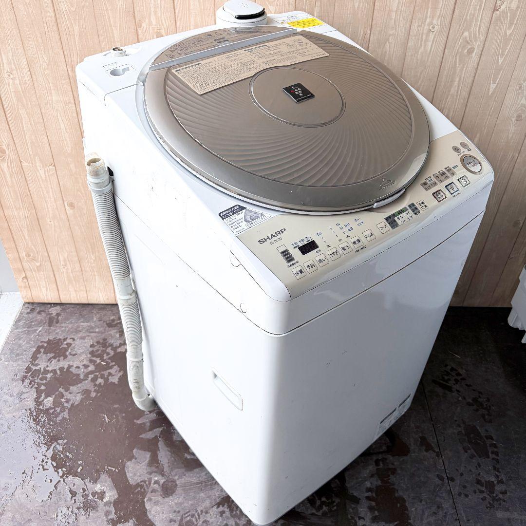 配送設置無料！純正SHARPゴールドカラー味のあるデザインの大容量洗濯機！完動