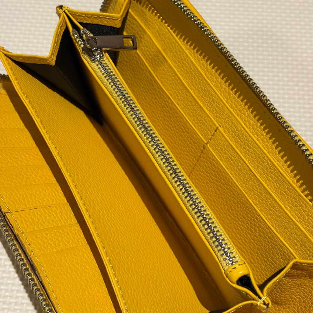 スティングレイ 長財布 ガルーシャ エイ革 ラウンドファスナー 天眼 イエロー