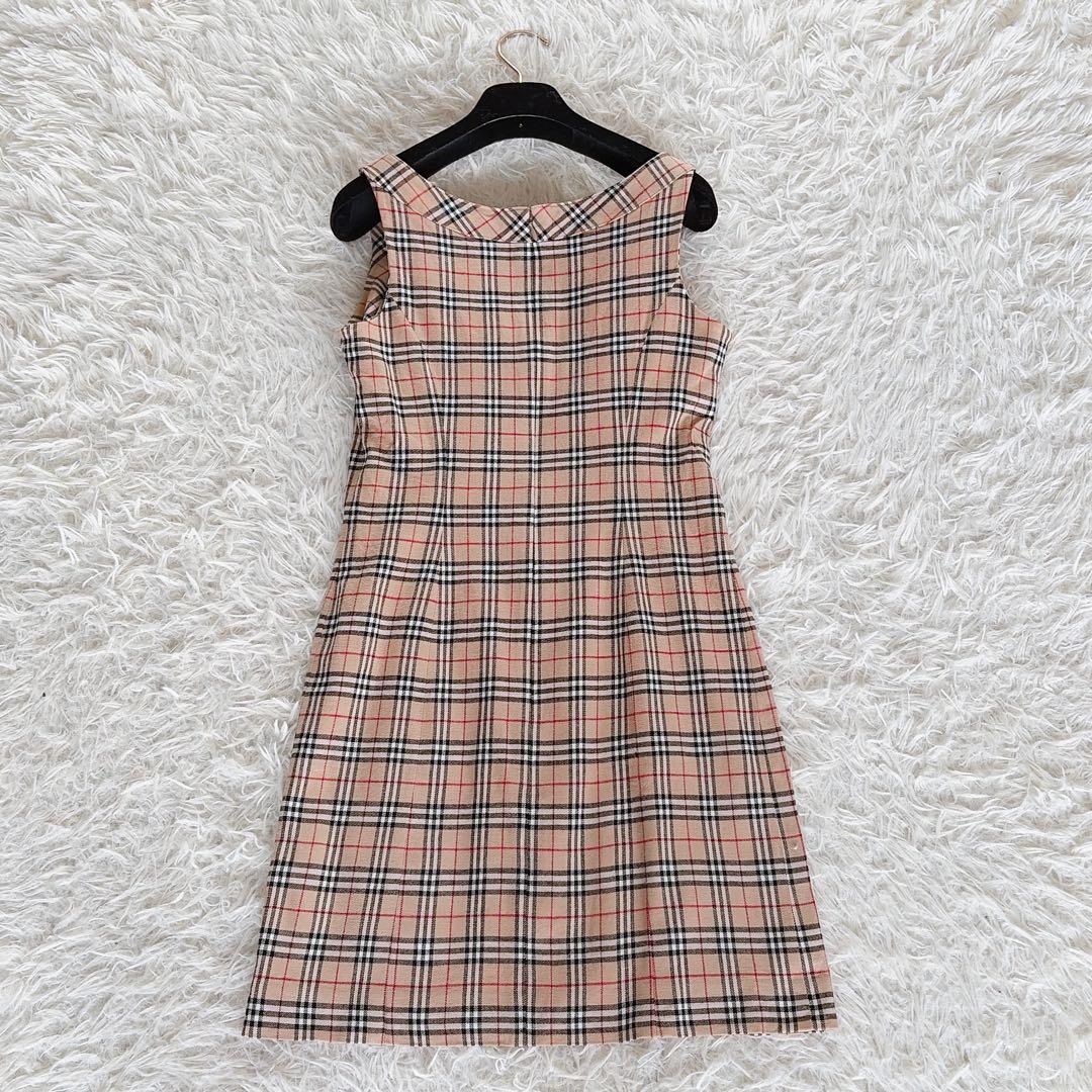 美品✨【バーバリーズブルーレーベル】ノースリーブワンピース ノバチェック 38